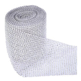 Maxbell 24 Rows 10 Yard Diamond Mesh Wrap Rhinestone Ribbon Wedding DIY Craft Silver