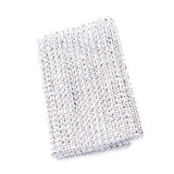 Maxbell 24 Rows 10 Yard Diamond Mesh Wrap Rhinestone Ribbon Wedding DIY Craft Silver