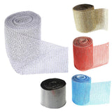Maxbell 24 Rows 10 Yard Diamond Mesh Wrap Rhinestone Ribbon Wedding DIY Craft Silver