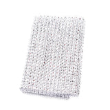 Maxbell 24 Rows 10 Yard Diamond Mesh Wrap Rhinestone Ribbon Wedding DIY Craft Silver