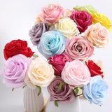 Maxbell 12pcs Artificial Silk Rose Flower Heads Wedding DIY Bouquet Decor Cream
