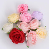 Maxbell 12pcs Artificial Silk Rose Flower Heads Wedding DIY Bouquet Decor Cream