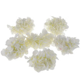 Maxbell Artificial Silk Hydrangea Flower Heads DIY Bouquet Wedding Decor Milk White
