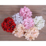 Maxbell Artificial Silk Hydrangea Flower Heads DIY Bouquet Wedding Decor Milk White