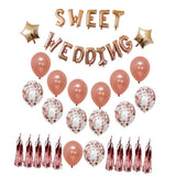 Maxbell SWEET WEDDING Themed Party Decorations Latex Confetti Balloon Tassels