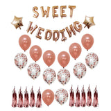 Maxbell SWEET WEDDING Themed Party Decorations Latex Confetti Balloon Tassels
