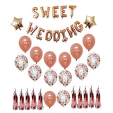 Maxbell SWEET WEDDING Themed Party Decorations Latex Confetti Balloon Tassels