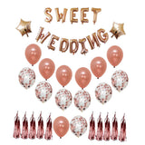 Maxbell SWEET WEDDING Themed Party Decorations Latex Confetti Balloon Tassels