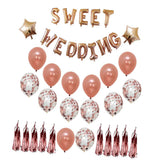 Maxbell SWEET WEDDING Themed Party Decorations Latex Confetti Balloon Tassels