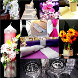 Max 24 Rows 10 Yard Diamond Mesh Wrap Rhinestone Ribbon Wedding DIY Craft Black