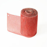 Max 24 Rows 10 Yard Diamond Mesh Wrap Rhinestone Ribbon Wedding DIY Craft Red