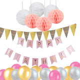 Maxbell Happy Birthday Banner Set Paper Honeycomb Ball Latex Balloon Party Supplier
