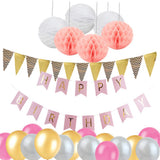Maxbell Happy Birthday Banner Set Paper Honeycomb Ball Latex Balloon Party Supplier