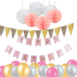 Maxbell Happy Birthday Banner Set Paper Honeycomb Ball Latex Balloon Party Supplier