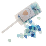 Maxbell Biodegradable Popper Push Heart Confetti Container Wedding Decor Blue