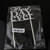 Maxbell Glitter Best Day Ever Cake Topper Wedding Engagement Party Supplier Silver