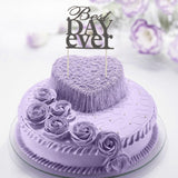 Maxbell Glitter Best Day Ever Cake Topper Wedding Engagement Party Supplier Black
