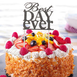Maxbell Glitter Best Day Ever Cake Topper Wedding Engagement Party Supplier Black