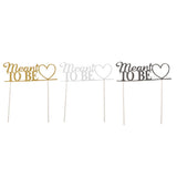 Maxbell Glitter Paper Meant to Be Heart Cake Topper Wedding Party Cake Decor Gold