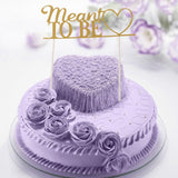Maxbell Glitter Paper Meant to Be Heart Cake Topper Wedding Party Cake Decor Gold