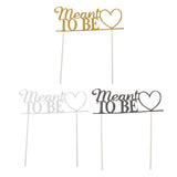 Maxbell Glitter Paper Meant to Be Heart Cake Topper Wedding Party Cake Decor Gold