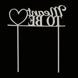 Maxbell Glitter Paper Meant to Be Heart Cake Topper Wedding Party Cake Decor Silver
