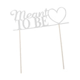 Maxbell Glitter Paper Meant to Be Heart Cake Topper Wedding Party Cake Decor Silver