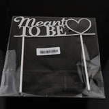Maxbell Glitter Paper Meant to Be Heart Cake Topper Wedding Party Cake Decor Silver