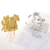 Maxbell 6pcs Bride Groom Cupcake Picks Cake Toppers Wedding Party Decorations Gold