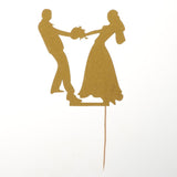 Maxbell 6pcs Bride Groom Cupcake Picks Cake Toppers Wedding Party Decorations Gold