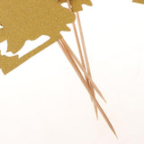 Maxbell 6pcs Bride Groom Cupcake Picks Cake Toppers Wedding Party Decorations Gold