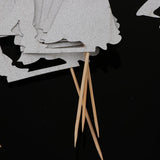Maxbell 6pcs Bride Groom Cupcake Picks Cake Toppers Wedding Party Decorations Silver