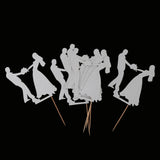 Maxbell 6pcs Bride Groom Cupcake Picks Cake Toppers Wedding Party Decorations Silver