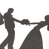 Maxbell 6pcs Bride Groom Cupcake Picks Cake Toppers Wedding Party Decorations Black