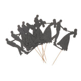 Maxbell 6pcs Bride Groom Cupcake Picks Cake Toppers Wedding Party Decorations Black