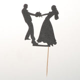 Maxbell 6pcs Bride Groom Cupcake Picks Cake Toppers Wedding Party Decorations Black