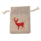 Maxbell 10pcs Cotton Linen Deer Elk Jewelry Pouch Drawstring Gift Bag Wedding Favor