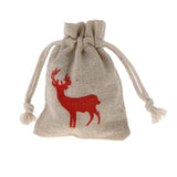 Maxbell 10pcs Cotton Linen Deer Elk Jewelry Pouch Drawstring Gift Bag Wedding Favor