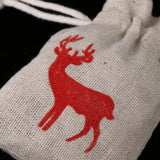 Maxbell 10pcs Cotton Linen Deer Elk Jewelry Pouch Drawstring Gift Bag Wedding Favor