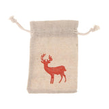 Maxbell 10pcs Vintage Cotton Deer Elk Jewelry Pouch Drawstring Gift Bag Party Favor