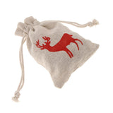 Maxbell 10pcs Vintage Cotton Deer Elk Jewelry Pouch Drawstring Gift Bag Party Favor