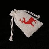 Maxbell 10pcs Vintage Cotton Deer Elk Jewelry Pouch Drawstring Gift Bag Party Favor