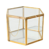 Maxbell Hexagon Brass Glass Geometric Terrarium Succulent Planter Wedding Favors 14 x 14 x 9.5 cm