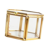 Maxbell Hexagon Brass Glass Geometric Terrarium Succulent Planter Wedding Favors 8 x 6.8 x 4.5 cm