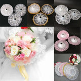 Maxbell Lace Collar Bouquet Holder Wedding Bridal Flower Girls Decoration Pink