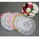 Maxbell Lace Collar Bouquet Holder Wedding Bridal Flower Girls Decoration Pink