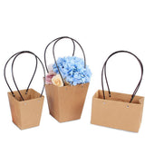 Maxbell Waterproof Kraft Gift Box Packaging Flower Basket Florist Supply 11.5x17x20cm