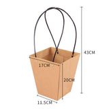 Maxbell Waterproof Kraft Gift Box Packaging Flower Basket Florist Supply 11.5x17x20cm