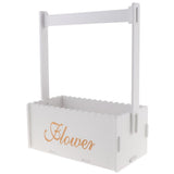 Maxbell Handmade Flower Basket Wooden Flower Pot Home Garden Decoration White