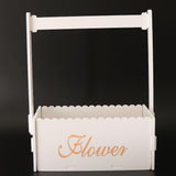 Maxbell Handmade Flower Basket Wooden Flower Pot Home Garden Decoration White
